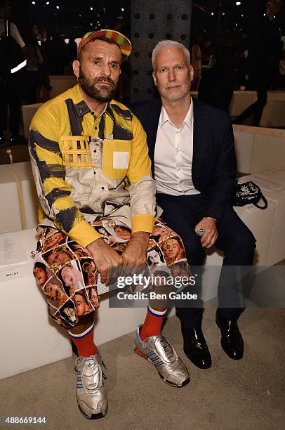 Klaus Biesenbach and Bjarne Melgaard attend the Proenza Schouler Spring 2016 fashion show during New York Fashion Week on September 16, 2015 in New...