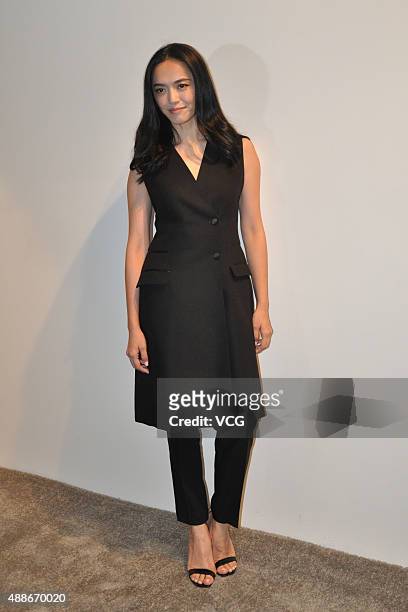 Chinese actress Yao Chen attends the Hugo Boss Womenswear show during the Spring 2016 New York Fashion Week on September 16, 2015 in New York, United...