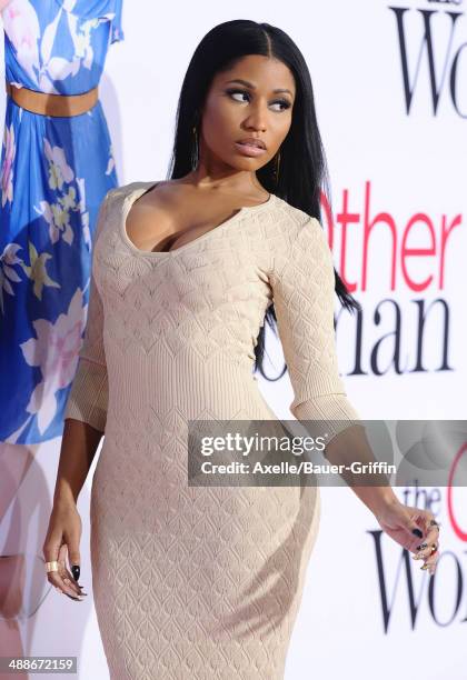 Recording artist Nicki Minaj arrives at the Los Angeles premiere of 'The Other Woman' at Regency Village Theatre on April 21, 2014 in Westwood,...