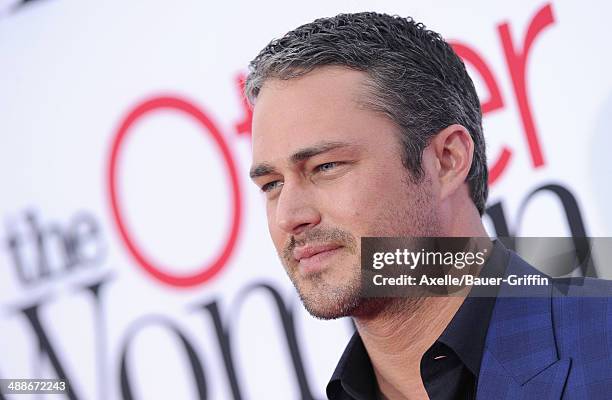 Actor Taylor Kinney arrives at the Los Angeles premiere of 'The Other Woman' at Regency Village Theatre on April 21, 2014 in Westwood, California.