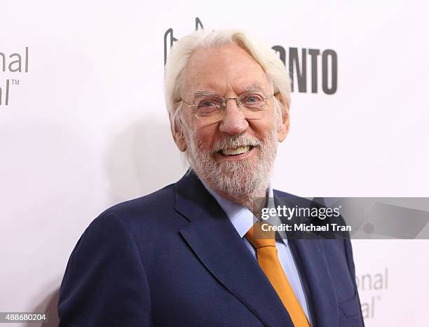 Donald Sutherland arrives at the "Forsaken" premiere during 2015 Toronto International Film Festival held at Roy Thomson Hall on September 16, 2015...