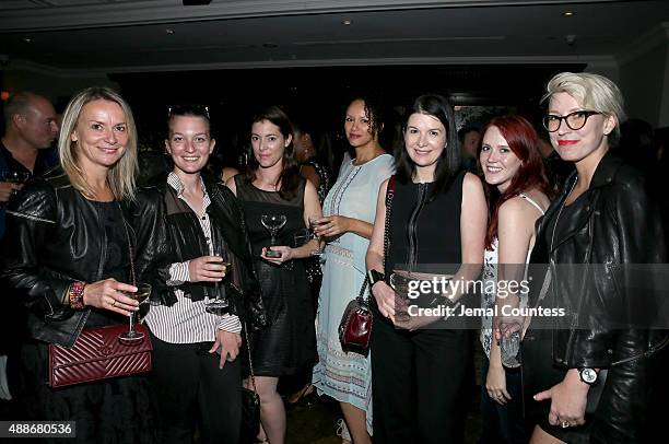 Virginie Vincens, Geraldine Eckert, Julie Cusson, Vanessa Craft, Pauline Higgins, Andrea Karr and Julia McEwen attend the CHANEL party for "Sky"...