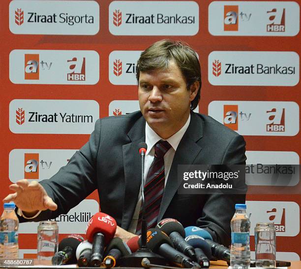 Ertugrul Saglam, head coach of Eskisehirspor holds a press conference after the Ziraat Turkish Cup final match between Galatasaray and Eskisehirspor...
