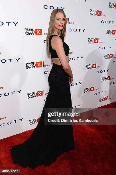 Model Julie Henderson attends the 2014 Delete Blood Cancer Gala Honoring Evan Sohn and the Sohn Conference Foundation at Cipriani Wall Street on May...