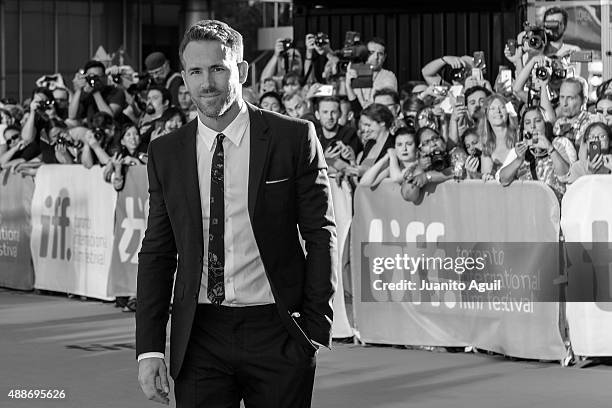 Actor Ryan Reynolds attends the premiere of 'Mississippi Grind' at Roy Thomson Hall on September 16, 2015 in Toronto, Canada.