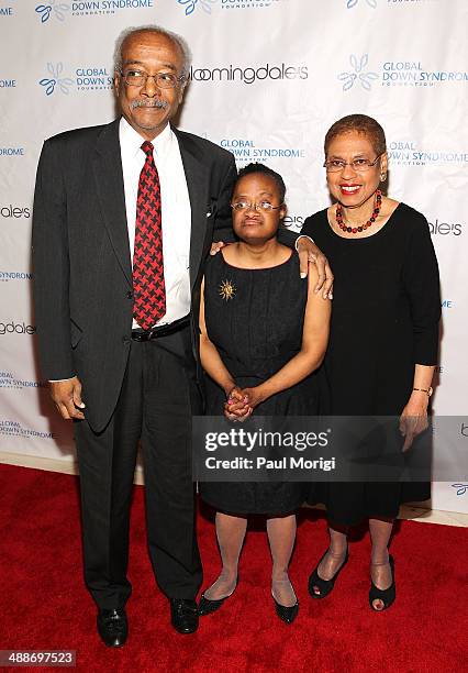 Edward Norton, Katherine Felicia Norton and U.S. House of Representatives Eleanor Holmes Norton attend the 2014 Global Down Syndrome Foundations Be...