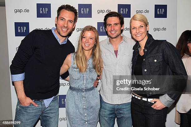 Alexander Mazza, Nina Eichinger, Tom Beck and Natascha Gruen attend the GAP Pop-Up Shop Opening on May 7, 2014 in Munich, Germany.