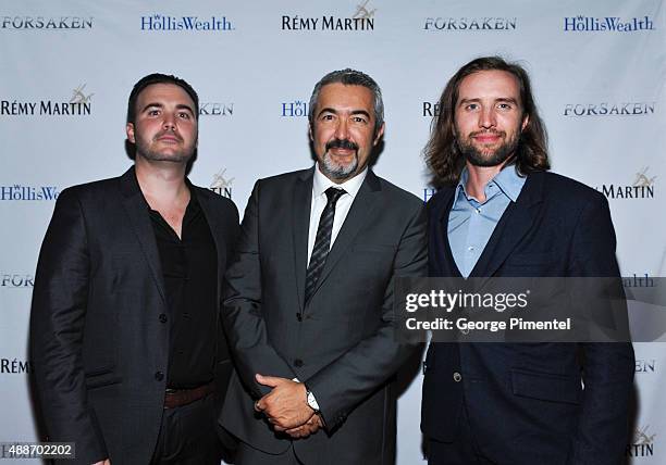 Lex Cassar, Jon Cassar and Aaron Poole attends "Forsaken" TIFF party hosted by Remy Martin and Holliswealth during the 2015 Toronto International...