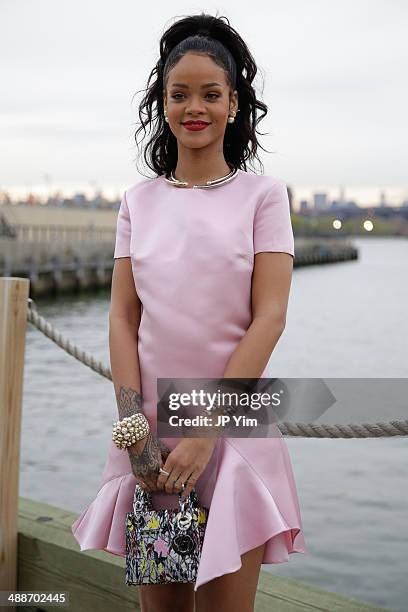 Rihanna attends the Christian Dior Cruise 2015 show at Brooklyn Navy Yard on May 7, 2014 in the Brooklyn borough of Brooklyn, New York.