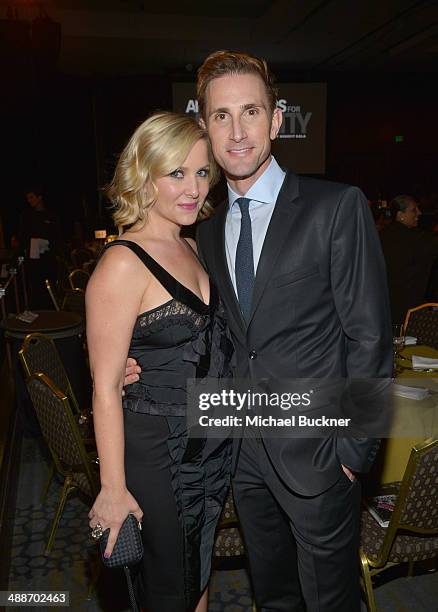 Actress Jessica Capshaw and Christopher Gavigan attend USC Shoah Foundation's 20th Anniversary Gala at the Hyatt Regency Century Plaza on May 7, 2014...