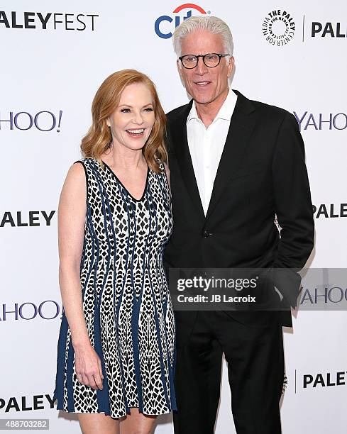 Marg Helgenberger and Ted Danson attend The Paley Center for Media's PaleyFest 2015 Fall TV Preview for "CSI" Farewell Salute at The Paley Center for...