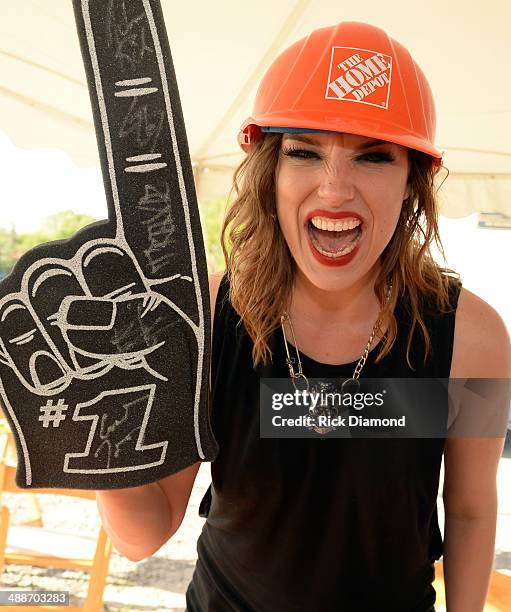 Halestorm's Lzzy Hale backstage of "ESPN GameDay" opening taping as Big & Rich, Cowboy Troy, Lizzie Hale and Travie McCoy perform at The Woods...