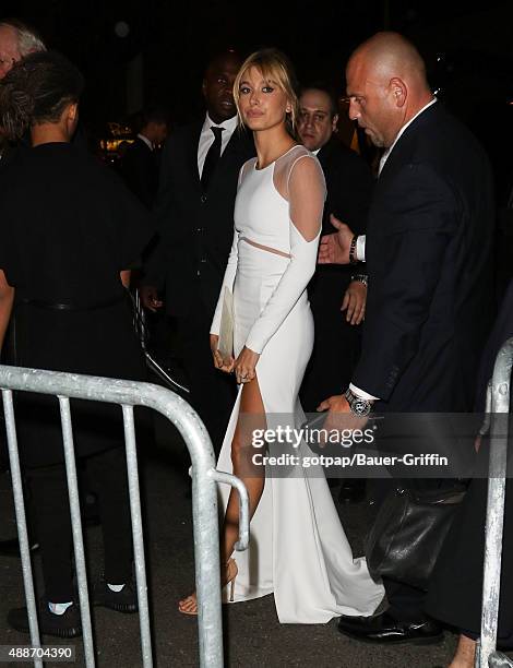 Hailey Baldwin is seen on September 16, 2015 in New York City.