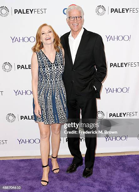 Actress Marg Helgenberger and actor Ted Danson attend The Paley Center for Media's PaleyFest 2015 Fall TV Preview "CSI" Farewell Salute at The Paley...