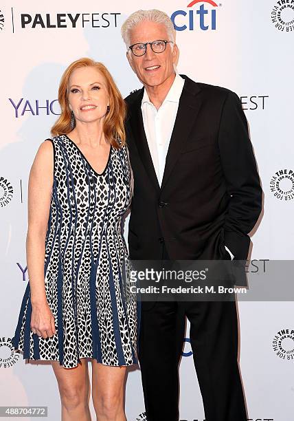 Actress Marg Helgenberger and actor Ted Danson attend The Paley Center for Media's PaleyFest 2015 Fall TV Preview "CSI" Farewell Salute at The Paley...