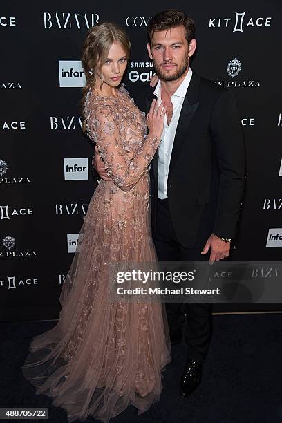 Model Marloes Horst and actor Alex Pettyfer attend the 2015 Harper's BAZAAR ICONS Event at The Plaza Hotel on September 16, 2015 in New York City.