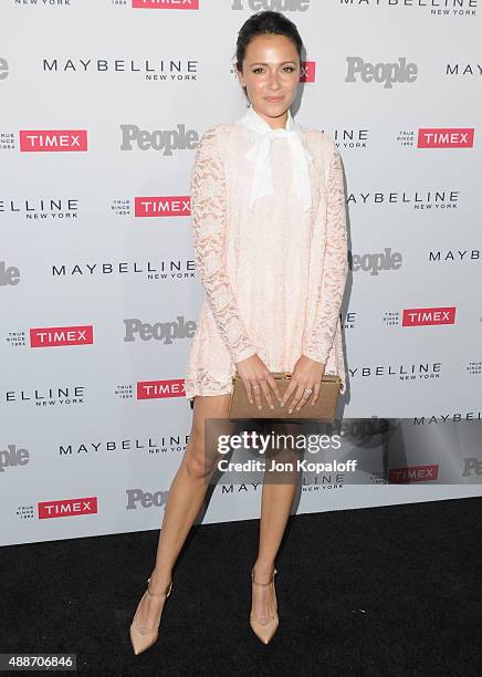 Actress Italia Ricci arrives at People's "Ones To Watch" Event at Ysabel on September 16, 2015 in West Hollywood, California.