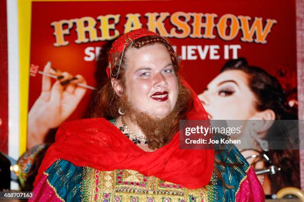 Jessa 'The Bearded Lady' poses for a photo duing AMC's "Freakshow" Cast Meet And Greet on May 7, 2014 in Venice, California.