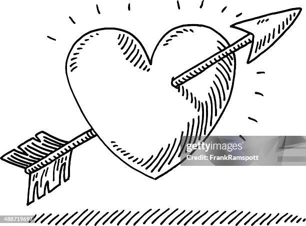 liebe herz pfeil zeichnen - amor stock-grafiken, -clipart, -cartoons und -symbole