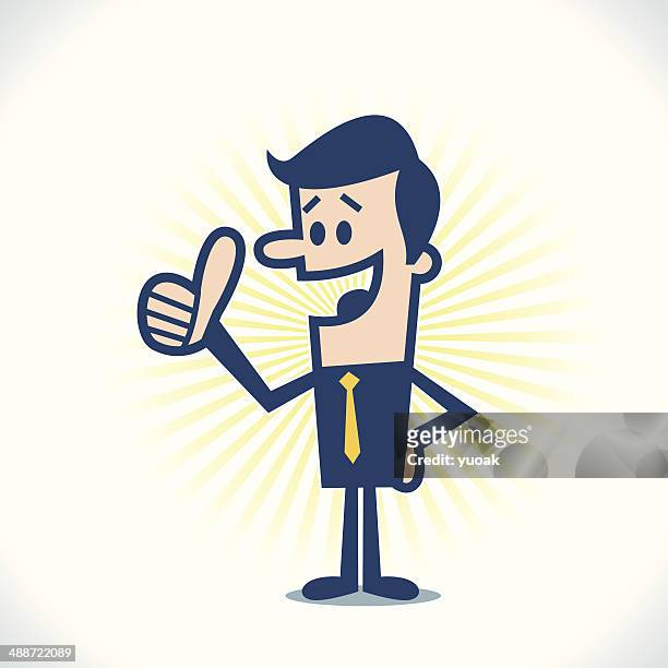 man showing thumbs up - happy customer stock illustrations