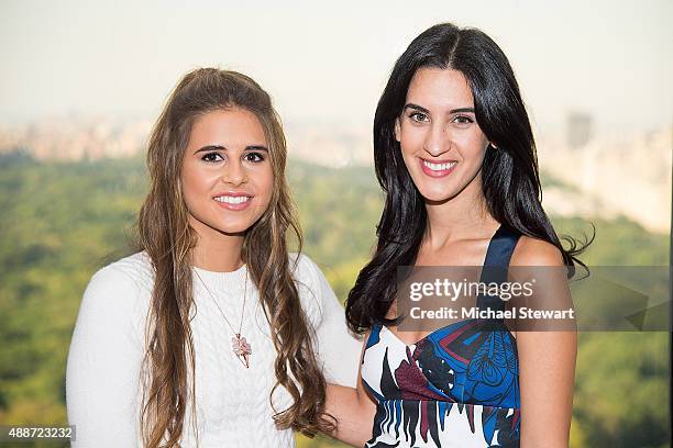 Singer Carly Rose Sonenclar and Natalie Zfat attends Natalie Zfat's New York Fashion Week portrait studio at Park Lane Hotel on September 16, 2015 in...