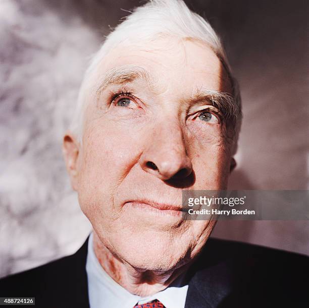 Writer John Updike is photographed for the Telegraph on May 29, 2004 in London, England.