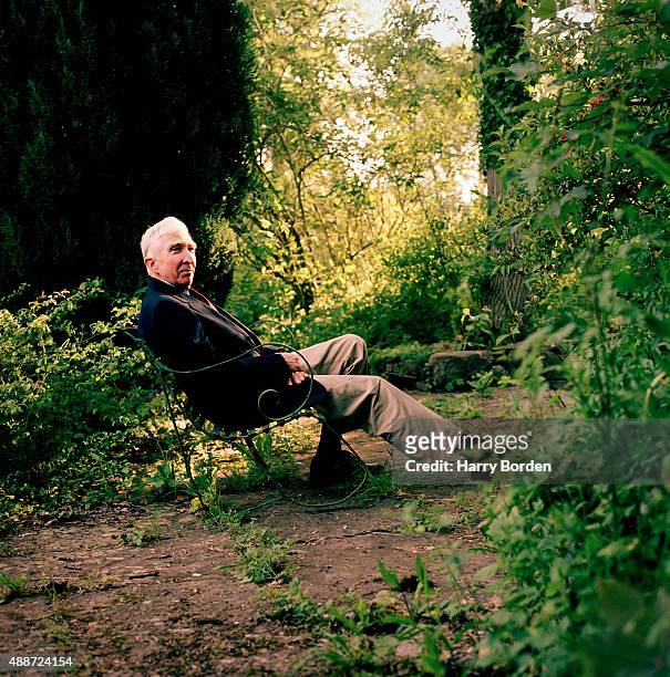 Writer John Updike is photographed for the Telegraph on May 29, 2004 in London, England.