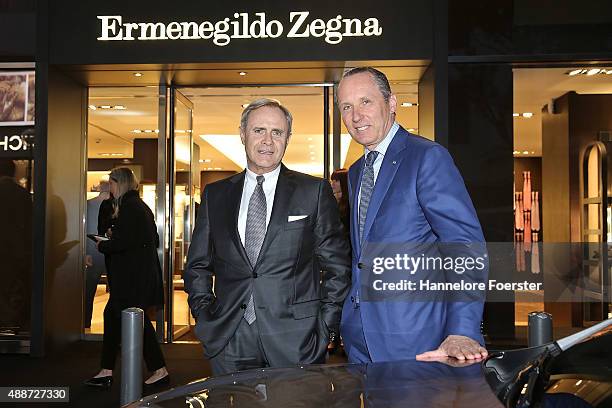 Harald Wester, CEO Maserati and Gildo Zegna , CEO of the Zegna Group,  Fotografía de noticias - Getty Images