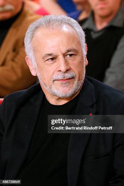 Actor Francis Perrin presents the TV serie 'Mongeville' at the 'Vivement Dimanche' French TV Show, held at Pavillon Gabriel on May 14, 2014 in Paris,...
