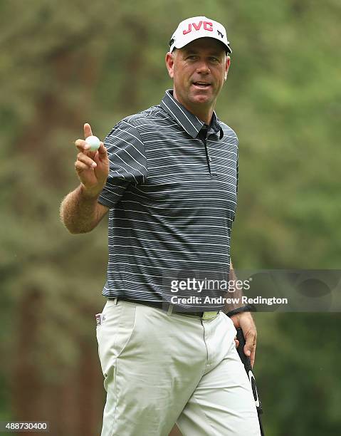 Stewart Cink of the USA in action during the first round of the 72nd Open d'Italia at Golf Club Milano on September 17, 2015 in Monza, Italy.