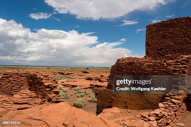 The remains of the Wukoki Pueblo in the Wupatki National Monument Park in northern Arizona, USA, where the Northern Sinagua people lived.