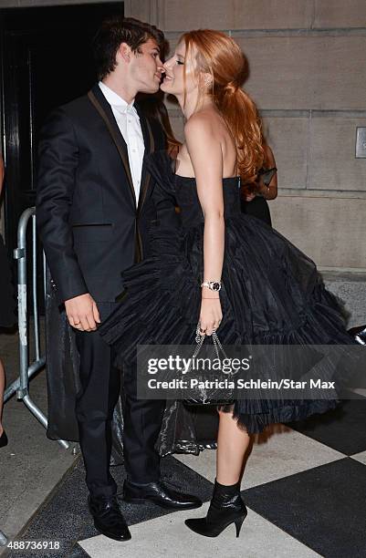 Actress Bella Thorne and Gregg Sulkin are seen on September 16, 2015 in New York City.
