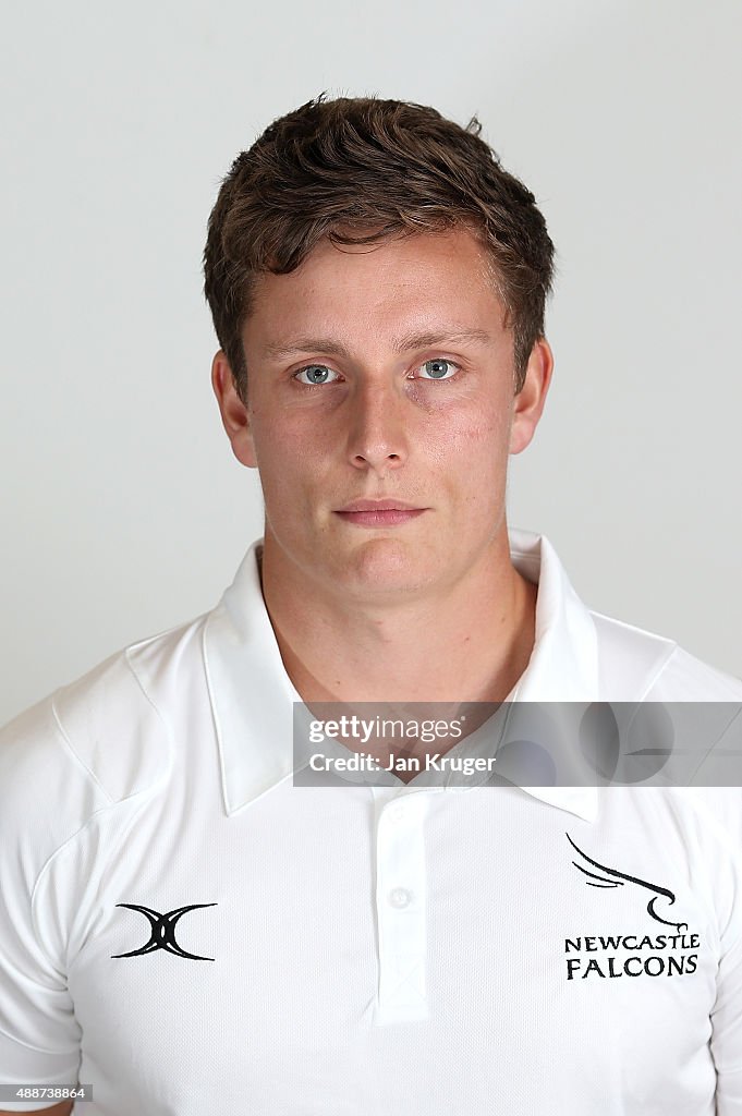 Peter Sim Peter Sim of Newcastle Falcons poses for a portrait at the photocall ...