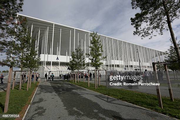 Matmut Stadium ahead Europa League game against FC Girondins de Bordeaux and Liverpool on September 17, 2015 in Bordeaux, France.
