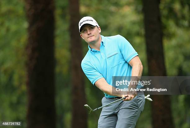 Pontus Widegren of Sweden in action during the first round of the 72nd Open d'Italia at Golf Club Milano on September 17, 2015 in Monza, Italy.