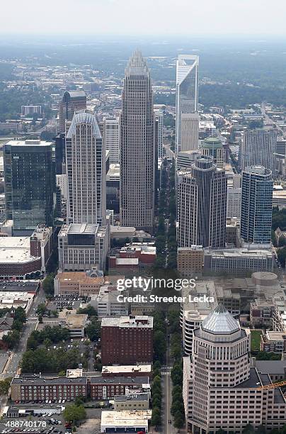 General view of Uptown Charlotte on September 14, 2015 in Charlotte, North Carolina.