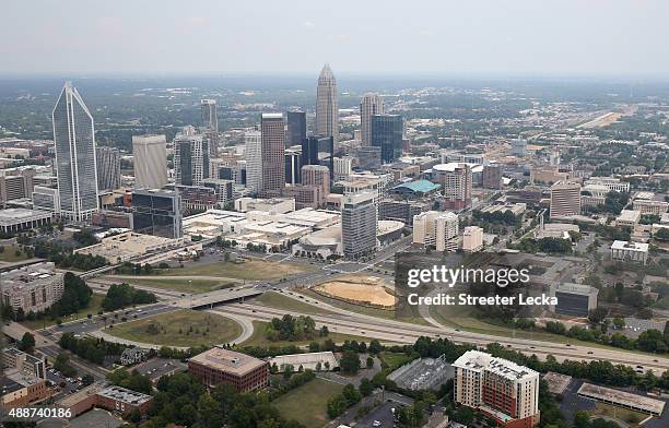 General view of Uptown Charlotte on September 14, 2015 in Charlotte, North Carolina.