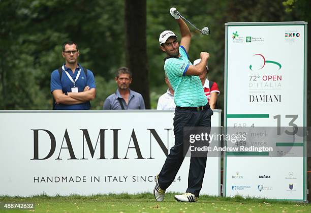 Edoardo Molinari of Italy in action during the first round of the 72nd Open d'Italia at Golf Club Milano on September 17, 2015 in Monza, Italy.