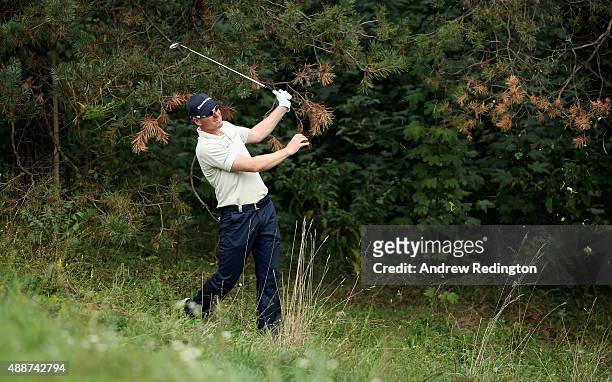 Roope Kakko of Finland in action during the first round of the 72nd Open d'Italia at Golf Club Milano on September 17, 2015 in Monza, Italy.