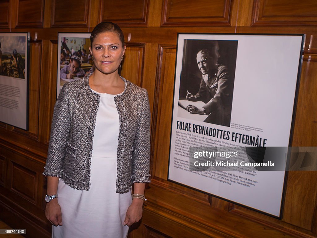 Crown Princess Victoria of Sweden Attends an Opening of an Exhibition