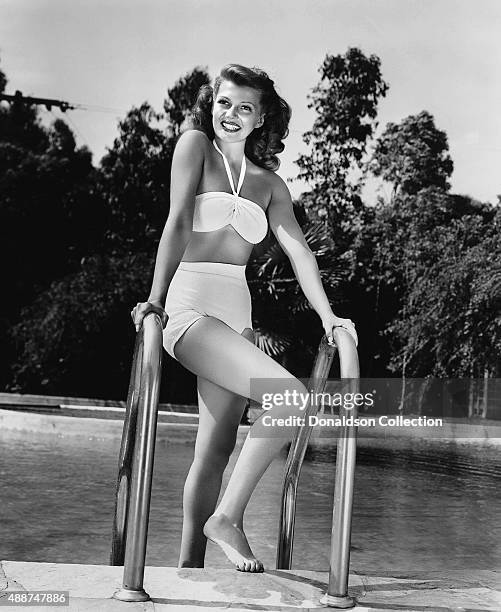 Actress Rita Hayworth poses for a publicity still circa 1945.