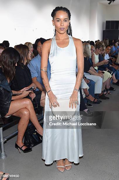 Zoe Kravitz attends the Calvin Klein Collection Spring 2016 fashion show during New York Fashion Week: The Shows at Spring Studios on September 17,...