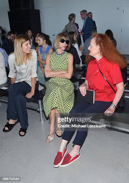 Virginia Smith, Vogue editor-in-chief and Conde Nast artistic director Anna Wintour, Vogue creative director Grace Coddington attend the Calvin Klein...