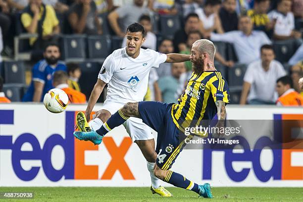 Harmeet Singh of Molde FK, Raul Jose Trindade Meireles of Fenerbahce during the UEFA Europa League match between Fenerbahce SK v Molde FK on...