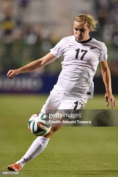 Hannah Wilkinson of New Zealand in action during the women's international friendly match between Japan and New Zealand at Nagai Stadium on May 8,...