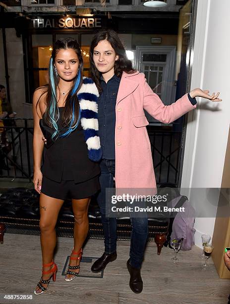 Bip Ling and Evangeline Ling attend the Launch of GHD S&M Pop Up Studio for London Fashion Week on September 17, 2015 in London, England.