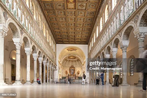 s. apollinare nuovo church (year 493-96) - ravenna stock pictures, royalty-free photos & images