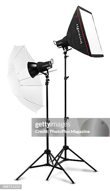 Interfit EX150 Mark III Twin Head Kit studio lighting kit photographed on a white background, taken on September 13, 2013.