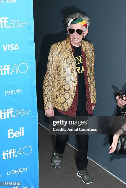 Musician Keith Richards speaks onstage during the "Keith Richards: Under The Influence" press conference at the 2015 Toronto International Film...