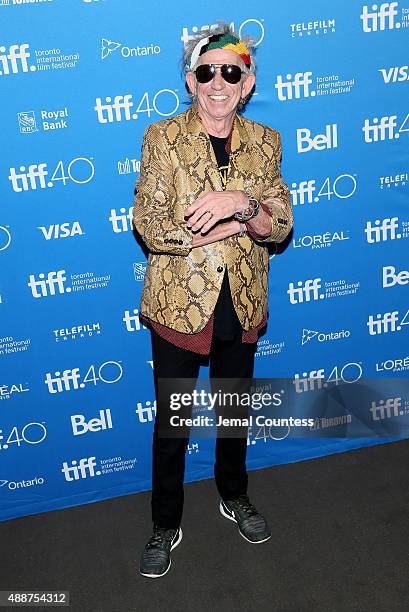 Musician Keith Richards speaks onstage during the "Keith Richards: Under The Influence" press conference at the 2015 Toronto International Film...